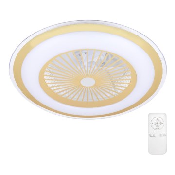 Brilagi - Dimmbare LED-Deckenleuchte mit Ventilator RONDA LED/65W/230V 3000-6500K golden + Fernbedienung