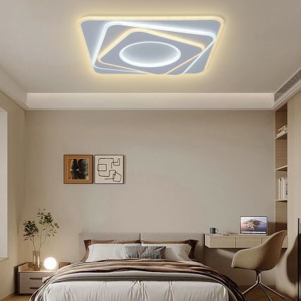 Brilagi - Dimmbare LED-Deckenleuchte MODERN LED/100W/230V 2700-6500K 48x48 cm + Fernbedienung