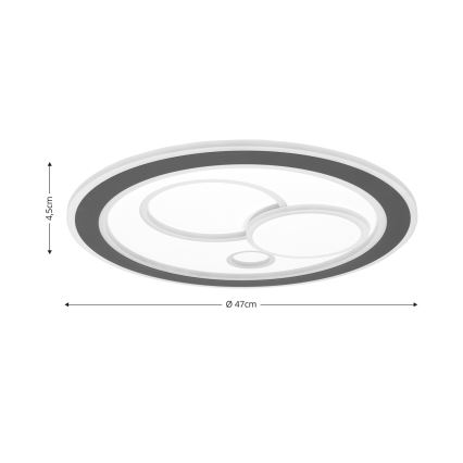 Brilagi - Dimmbare LED-Deckenleuchte MODERN LED/89W/230V 2700-6500K d 47 cm + Fernbedienung