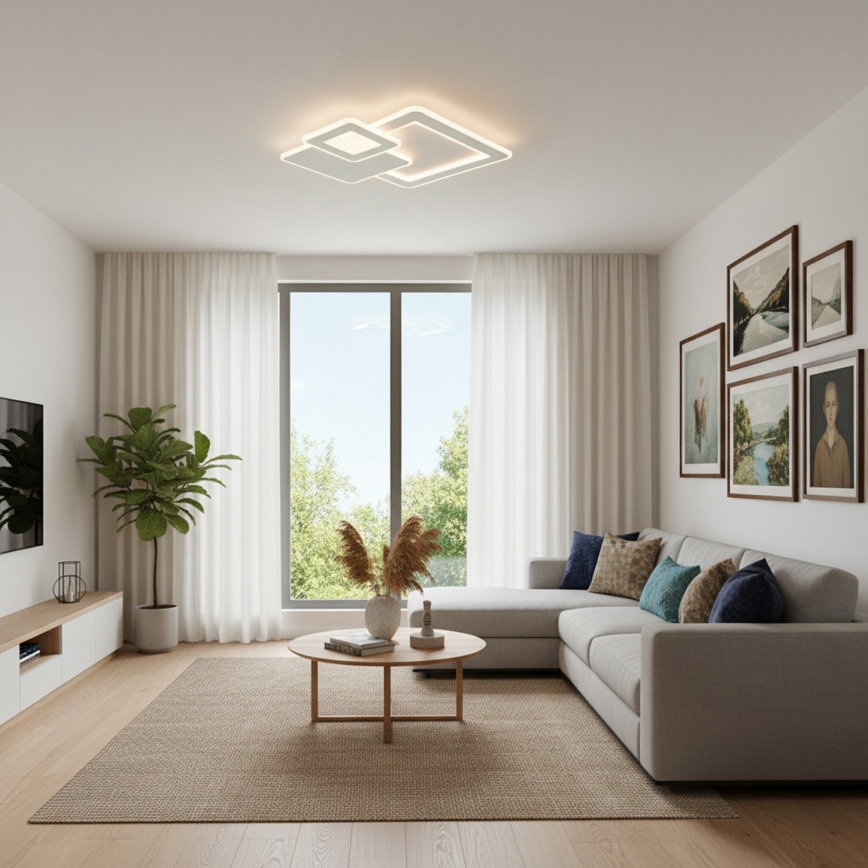 Brilagi - LED dimmbare Deckenleuchte MODERN LED/93W/230V 3000-6000K 48,5x48,5 cm + Fernbedienung