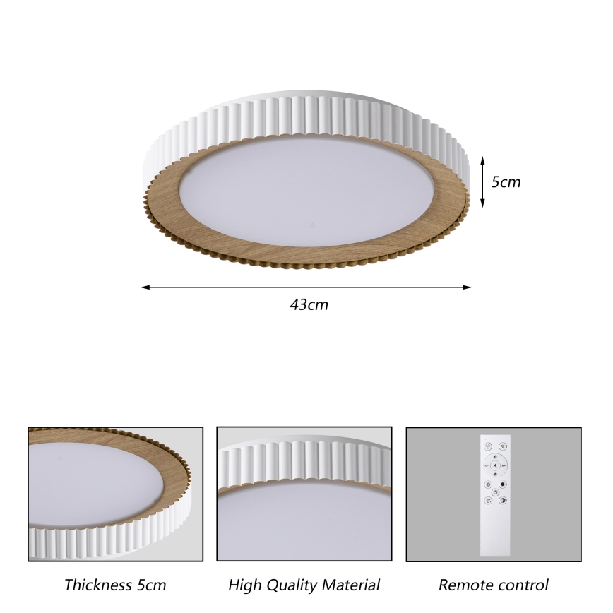 Brilagi - dimmbare LED-Deckenleuchte NEXO LED/48W/230V 3000-6000K weiß Ø 43 cm + Fernbedienung