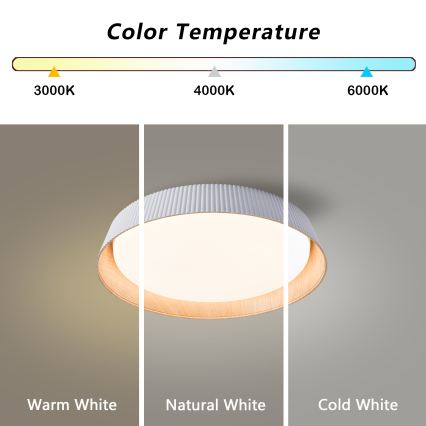 Brilagi - ORINO LED-Deckenleuchte, dimmbar, 54W/230V, 3000-6000K, weiß, Ø 43 cm + Fernbedienung