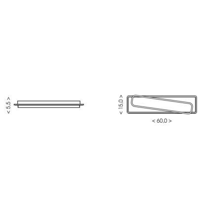 Brilagi - dimmbare LED-Deckenleuchte OUTLINE LED/52W/230V 3000-6000K 15x60 cm weiß/schwarz + Fernbedienung