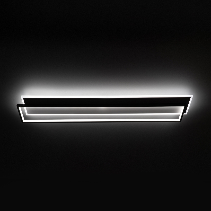 Brilagi - LED dimmbare Deckenleuchte OUTLINE LED/90W/230V 3000-6000K 18x100 cm weiß/schwarz + Fernbedienung