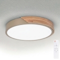 BRILAGI - dimmbare LED-Deckenleuchte PILANA LED/48W/230V 3000-6500K Eiche/beige Ø 40 cm + Fernbedienung