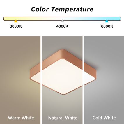Brilagi - dimmbare LED-Deckenleuchte POOL LED/36W/230V 3000-6000K 40x40 cm bronzefarben + Fernbedienung