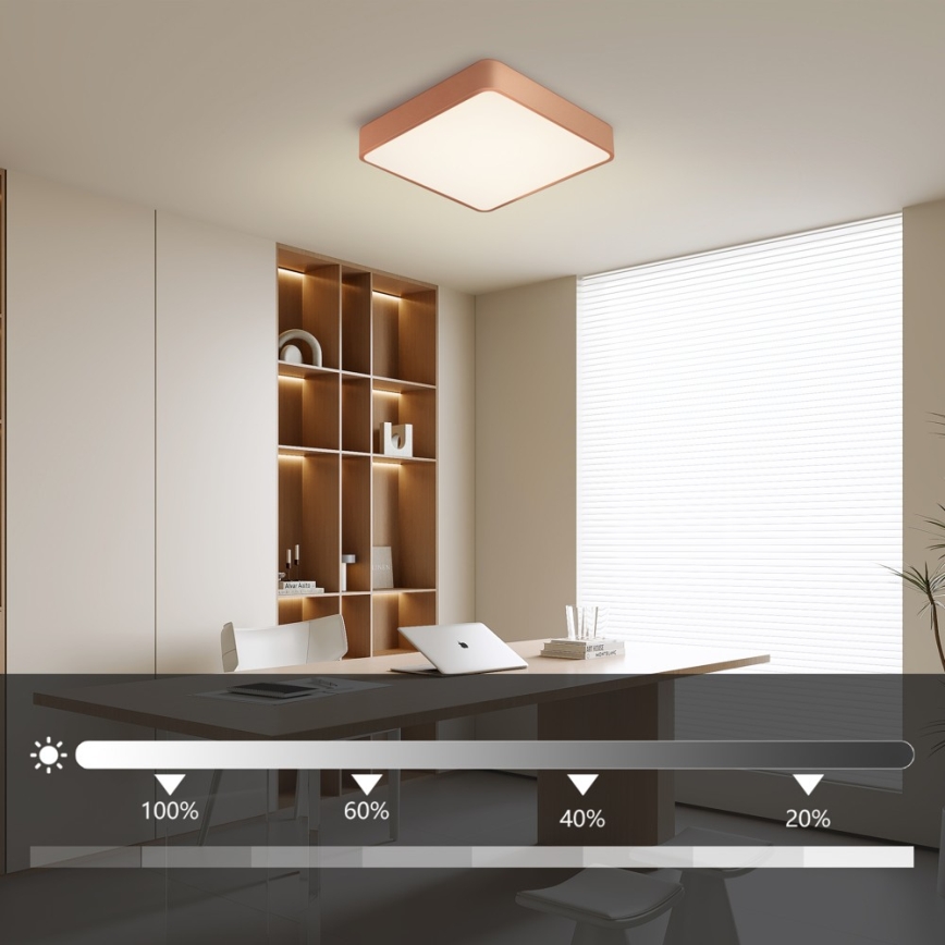 Brilagi - dimmbare LED-Deckenleuchte POOL LED/36W/230V 3000-6000K 40x40 cm bronzefarben + Fernbedienung