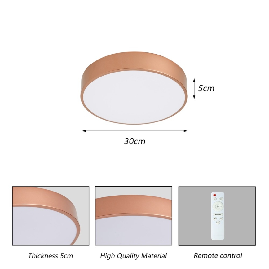 Brilagi - LED-dimmbare Deckenleuchte POOL LED/36W/230V 3000-6000K Ø 30 cm bronzefarben + mit Fernbedienung