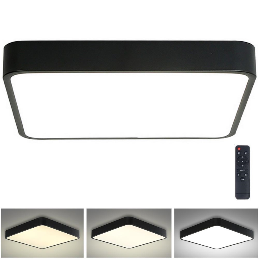 Brilagi - Dimmbare LED-Deckenleuchte POOL LED/48W/230V 3000-6000K 50x50 cm schwarz + Fernbedienung