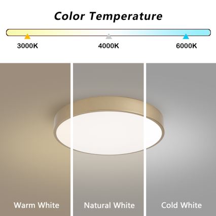 Brilagi - LED dimmbare Deckenleuchte POOL LED/48W/230V 3000-6000K Ø 40 cm goldfarben + Fernbedienung
