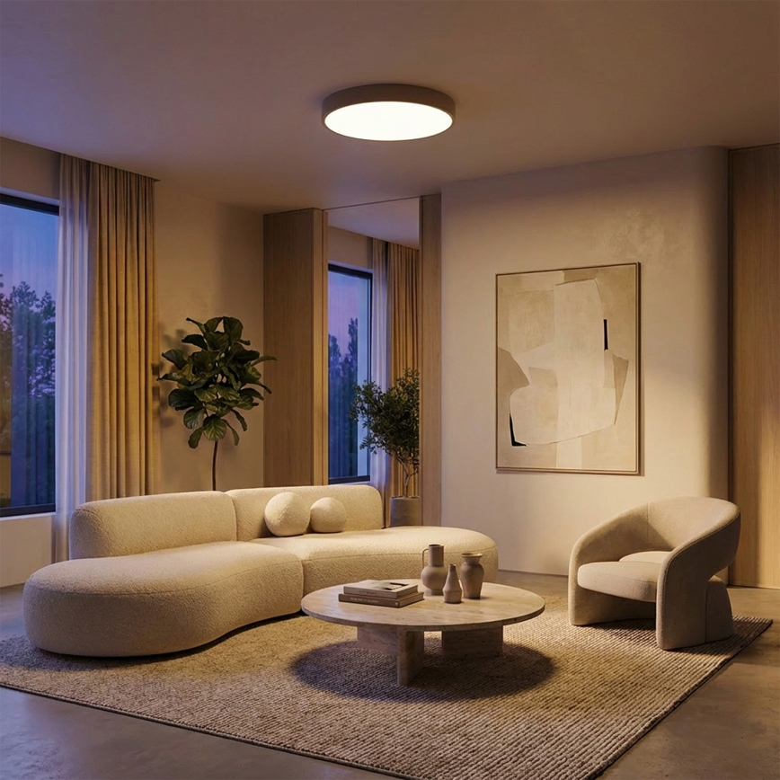 Brilagi - Dimmbare LED-Deckenleuchte POOL LED/50W/230V 3000-6000K Ø 40 cm beige + Fernbedienung