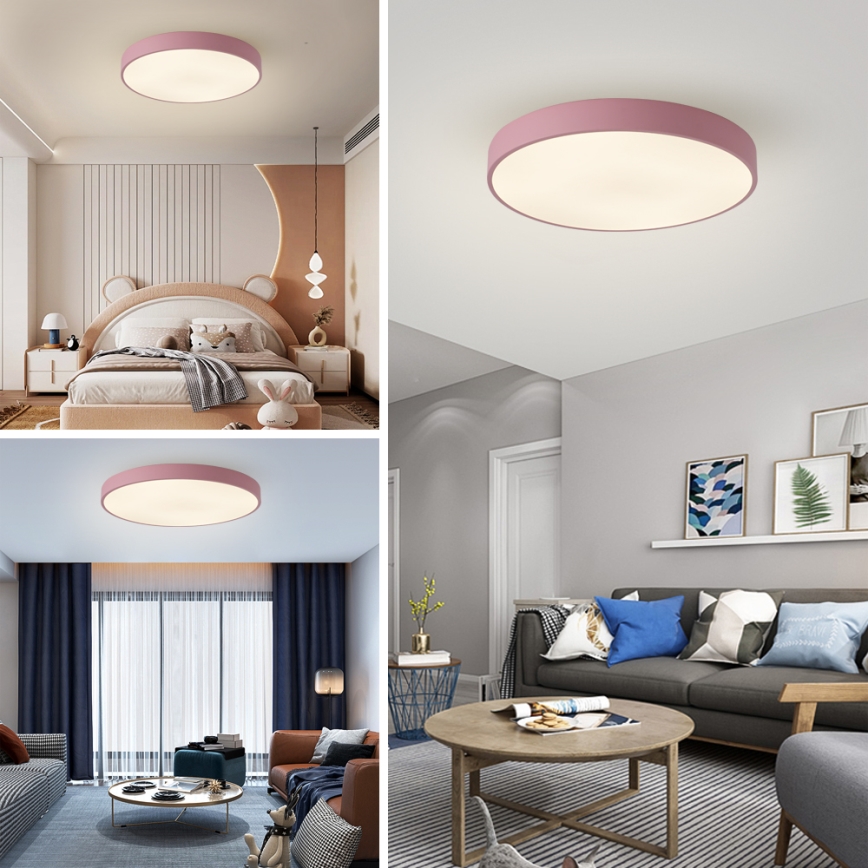 Brilagi - LED-dimmbare Deckenleuchte POOL LED/60W/230V 3000–6000K Ø 60 cm rosa + Fernbedienung