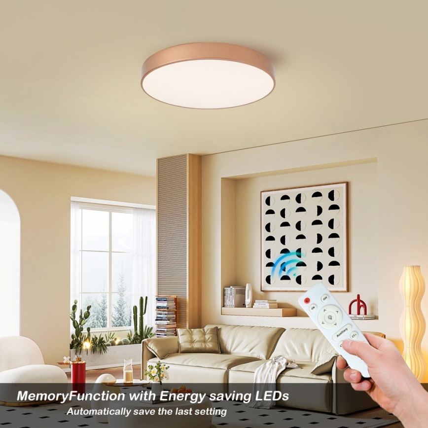 Brilagi - LED-dimmbare Deckenleuchte POOL LED/60W/230V 3000-6000K Ø 50 cm Bronze + Fernbedienung