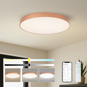 Brilagi - dimmbare LED-Deckenleuchte POOL SMART LED/100W/230V 3000–6000K Ø 80 cm Wi-Fi Tuya, bronzefarben + Fernbedienung