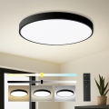 Brilagi - dimmbare LED-Deckenleuchte POOL SMART LED/100W/230V 3000-6000K Ø 80 cm Wi-Fi Tuya schwarz + Fernbedienung