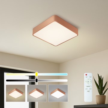 Brilagi - dimmbare LED-Deckenleuchte POOL SQUARE LED/36W/230V 3000-6000K 40x40 cm bronzefarben + Fernbedienung