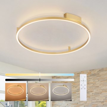 Brilagi - dimmbare LED-Deckenleuchte PORTOFINO LED/60W/230V 3000-6000K Ø 80 cm gold + Fernbedienung