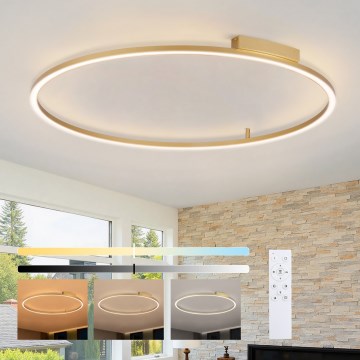 Brilagi - dimmbare LED-Deckenleuchte PORTOFINO LED/85W/230V 3000-6000K Ø 120 cm goldfarben + Fernbedienung