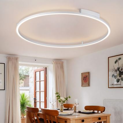 Brilagi - LED-dimmbare Deckenleuchte PORTOFINO LED/85W/230V 3000-6000K Ø 120 cm silberfarben + Fernbedienung