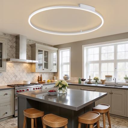 Brilagi - LED-dimmbare Deckenleuchte PORTOFINO LED/85W/230V 3000-6000K Ø 120 cm silberfarben + Fernbedienung