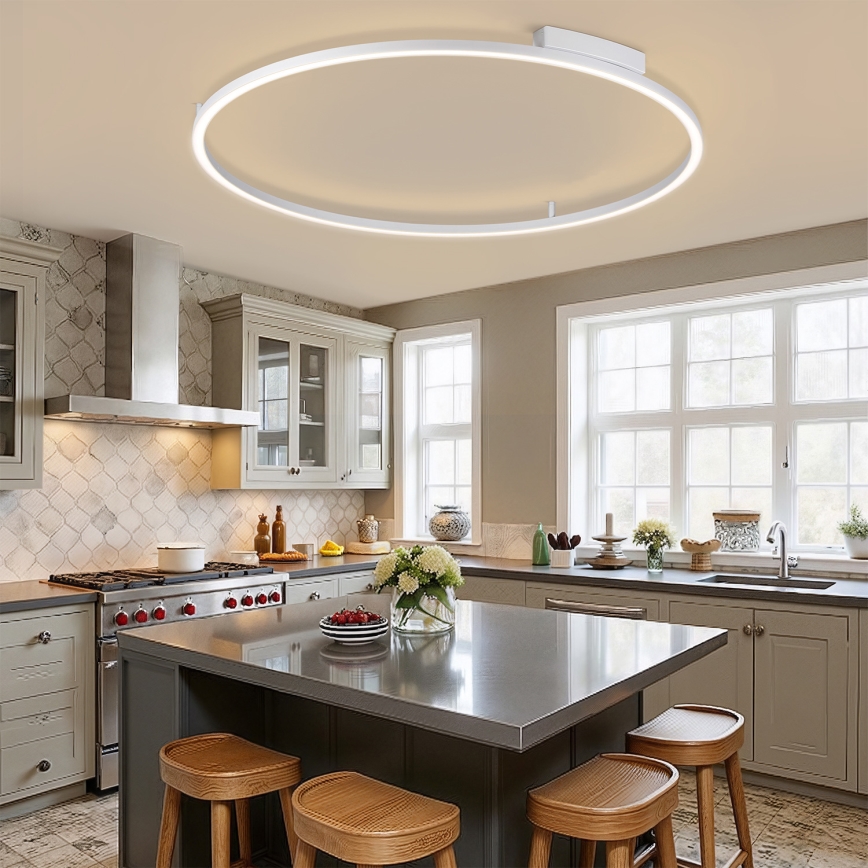 Brilagi - LED-dimmbare Deckenleuchte PORTOFINO LED/85W/230V 3000-6000K Ø 120 cm silberfarben + Fernbedienung