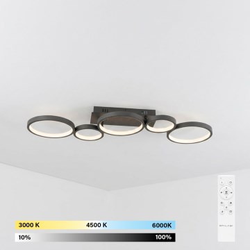 Brilagi - dimmbare LED-Deckenleuchte RINGO LED/34W/230V 3000-6000K 28x84 cm schwarz + Fernbedienung