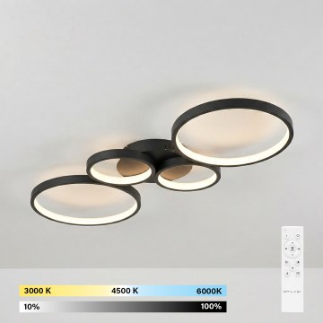 Brilagi - dimmbare LED-Deckenleuchte RINGO LED/34W/230V 3000-6000K schwarz + Fernbedienung