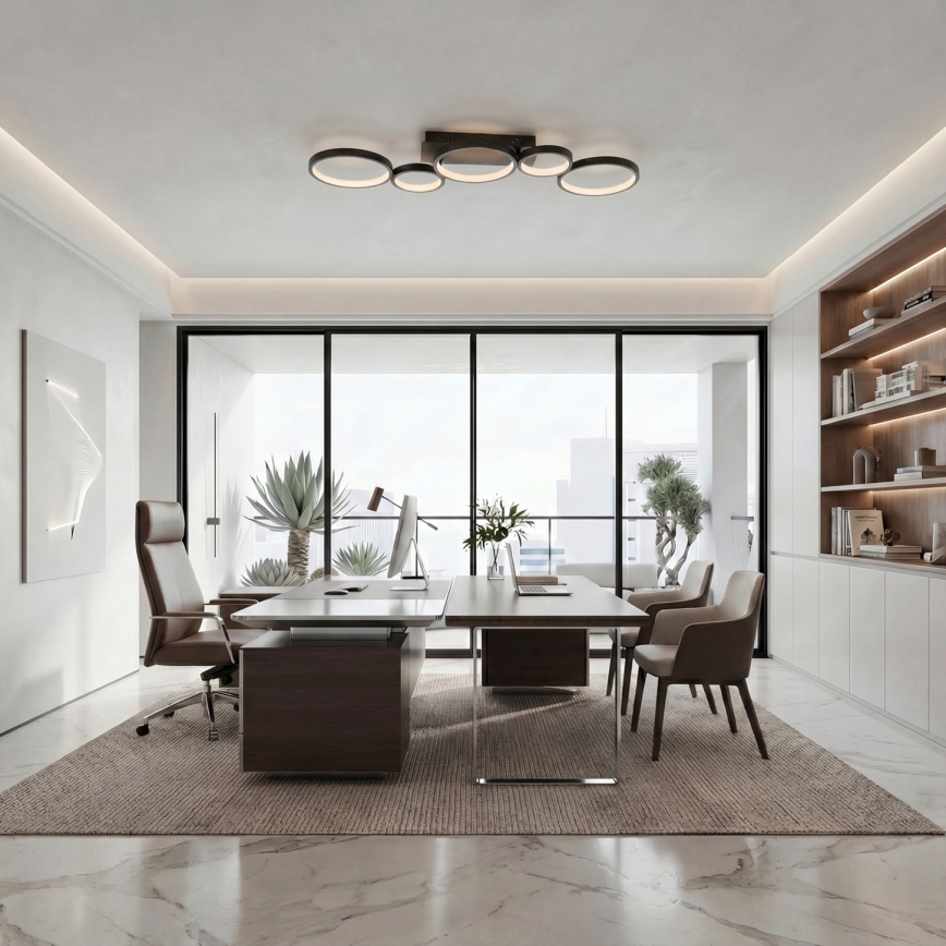 Brilagi - dimmbare LED-Deckenleuchte RINGO LED/34W/230V 3000-6000K 28x84 cm schwarz + Fernbedienung