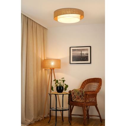 Brilagi - Dimmbare LED-Deckenleuchte SHINE LED/24W/230V d 60 cm 3000/4000/6500K beige/cremefarben + Fernbedienung