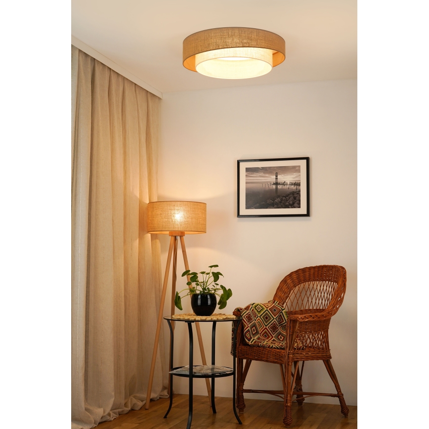Brilagi - Dimmbare LED-Deckenleuchte SHINE LED/24W/230V d 60 cm 3000/4000/6500K beige/cremefarben + Fernbedienung