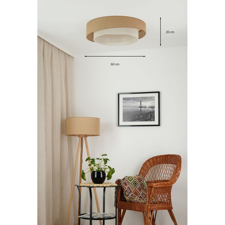 Brilagi - Dimmbare LED-Deckenleuchte SHINE LED/24W/230V d 60 cm 3000/4000/6500K beige/cremefarben + Fernbedienung