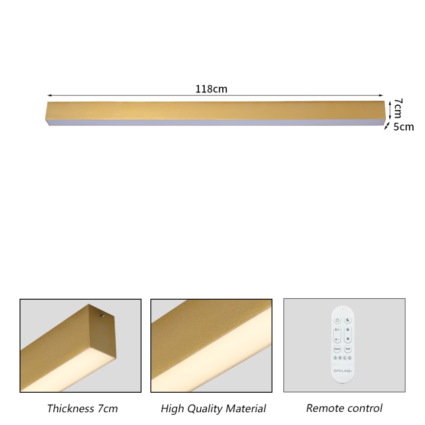 Brilagi - LED-dimmbare Deckenleuchte SLEEKLINE SMART LED/40W/230V 3000-6000K Wi-Fi Tuya goldfarben + Fernbedienung