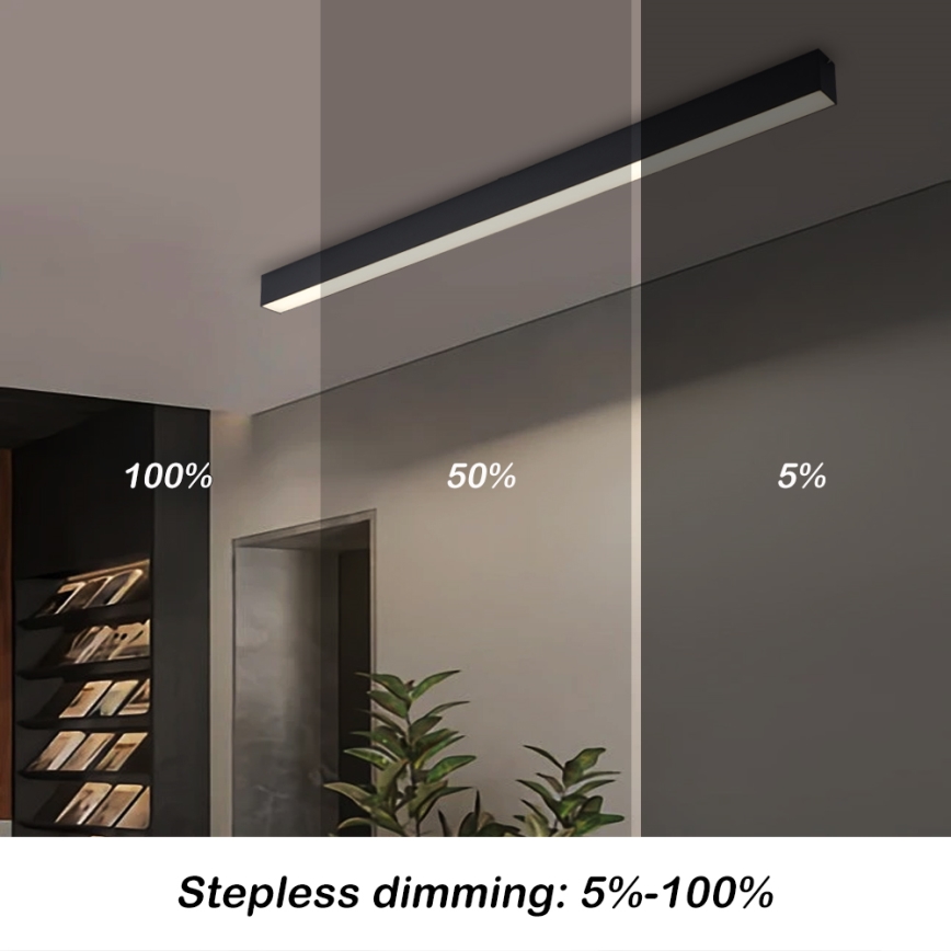 Brilagi - LED-dimmbare Deckenleuchte SLEEKLINE SMART LED/40W/230V 3000-6000K Wi-Fi Tuya schwarz + Fernbedienung