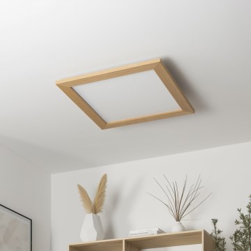 Brilagi - Dimmbare LED-Deckenleuchte SLIMFRAME WOOD LED/36W/230V 49,5x49,5 cm 3000-6000K braun + Fernbedienung