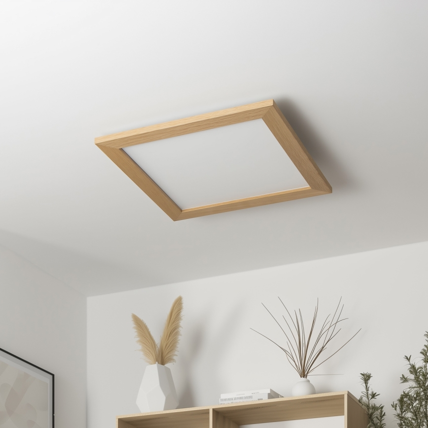 Brilagi - Dimmbare LED-Deckenleuchte SLIMFRAME WOOD LED/36W/230V 49,5x49,5 cm 3000-6000K braun + Fernbedienung