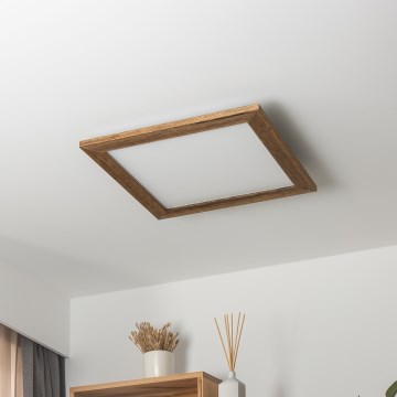 Brilagi - Dimmbare LED-Deckenleuchte SLIMFRAME WOOD LED/36W/230V 49,5x49,5 cm 3000-6000K braun + Fernbedienung