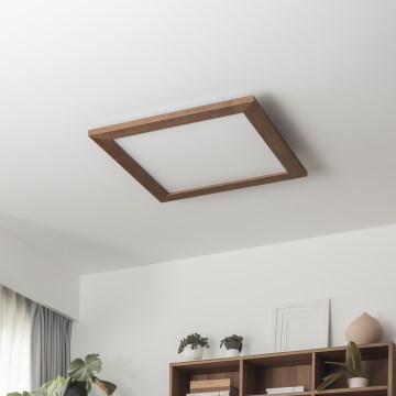 Brilagi - Dimmbare LED-Deckenleuchte SLIMFRAME WOOD LED/36W/230V 49,5x49,5 cm 3000-6000K dunkelbraun + Fernbedienung