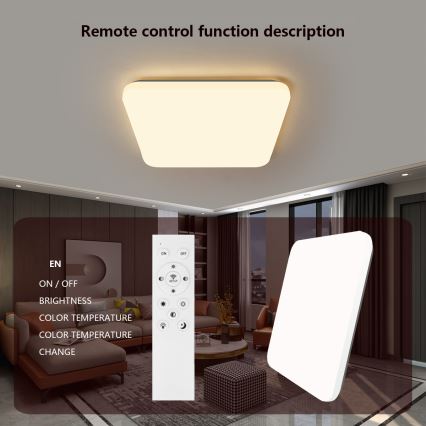 Brilagi – Dimmbare LED-Deckenleuchte SMART LED/28W/230V 2700-6500K Wi-Fi Tuya + Fernbedienung