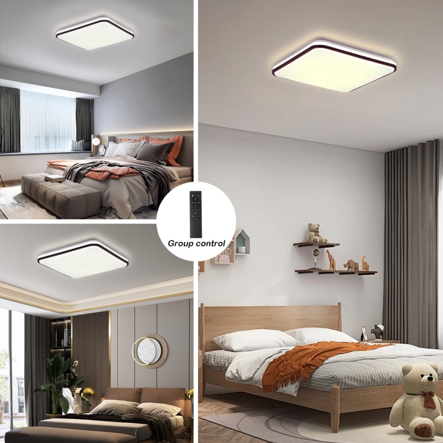 Brilagi - SMART LED-Deckenleuchte, dimmbar, 36 W, 230 V, 53 x 53 cm, 3000–6000 K, Wi‑Fi (Tuya, Beacon) + Fernbedienung