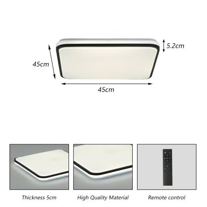 Brilagi - SMART LED-Deckenleuchte, dimmbar, 36 W, 230 V, 53 x 53 cm, 3000–6000 K, Wi‑Fi (Tuya, Beacon) + Fernbedienung