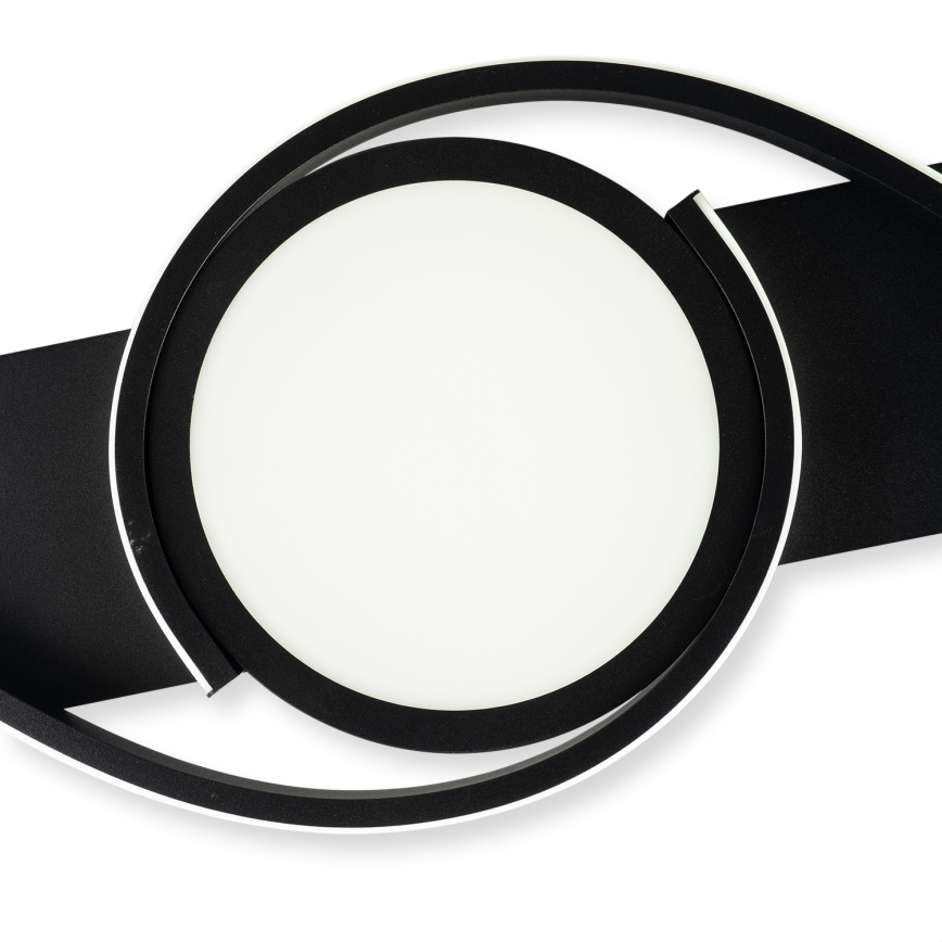 Brilagi - dimmbare LED-Deckenleuchte TWIRL LED/38W/230V 3000-6000K schwarz + Fernbedienung