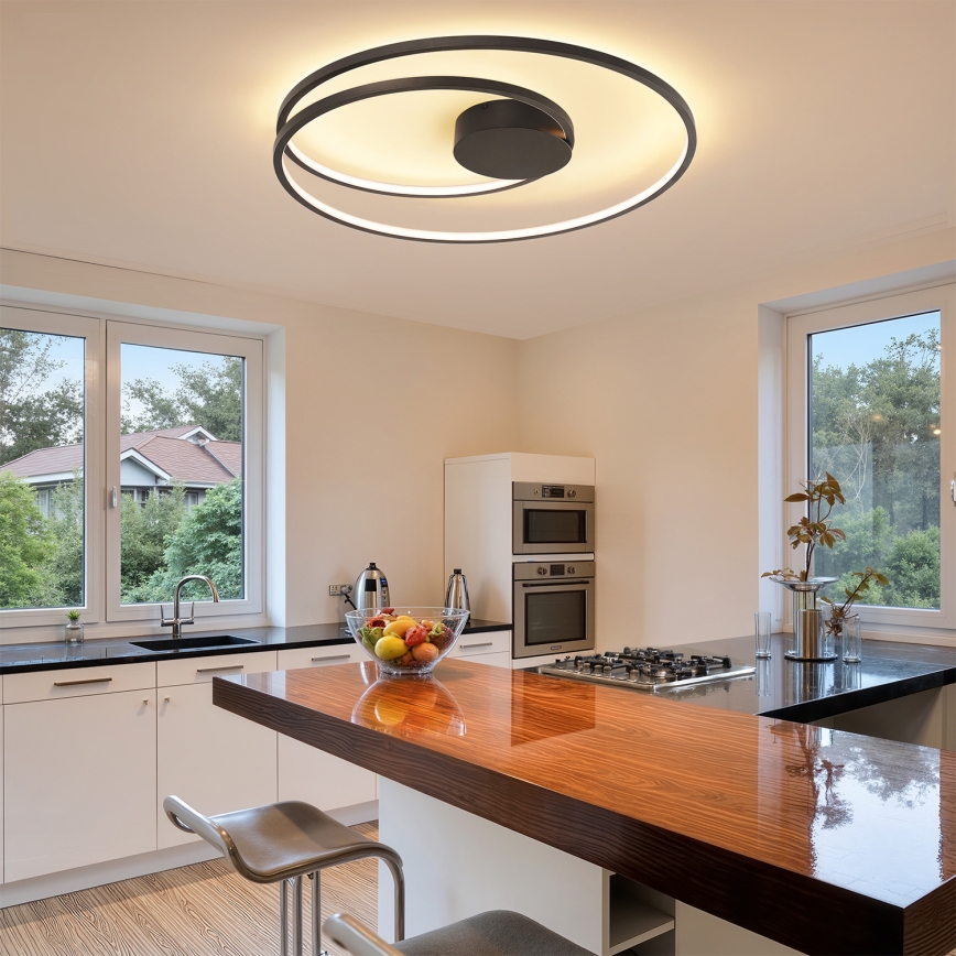 Brilagi - dimmbare LED-Deckenleuchte TWISTER LED/105W/230V 3000-6000K Ø 100 cm schwarz + Fernbedienung