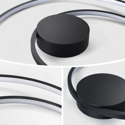 Brilagi - dimmbare LED-Deckenleuchte TWISTER LED/105W/230V 3000-6000K Ø 100 cm schwarz + Fernbedienung