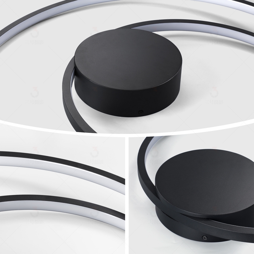 Brilagi - dimmbare LED-Deckenleuchte TWISTER LED/105W/230V 3000-6000K Ø 100 cm schwarz + Fernbedienung