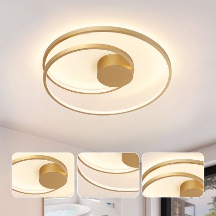 Brilagi - LED-dimmbare Deckenleuchte TWISTER LED/48W/230V 3000-6000K Ø 50 cm gold + Fernbedienung