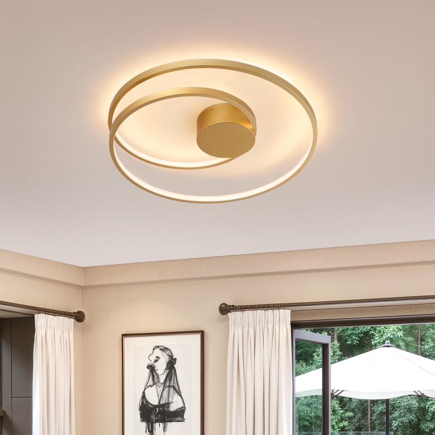 Brilagi - LED-dimmbare Deckenleuchte TWISTER LED/48W/230V 3000-6000K Ø 50 cm gold + Fernbedienung