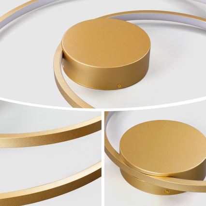 Brilagi - LED-dimmbare Deckenleuchte TWISTER LED/48W/230V 3000-6000K Ø 50 cm gold + Fernbedienung