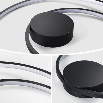 Brilagi - Dimmbare LED-Deckenleuchte TWISTER LED/48W/230V 3000-6000K Ø 50 cm schwarz + Fernbedienung