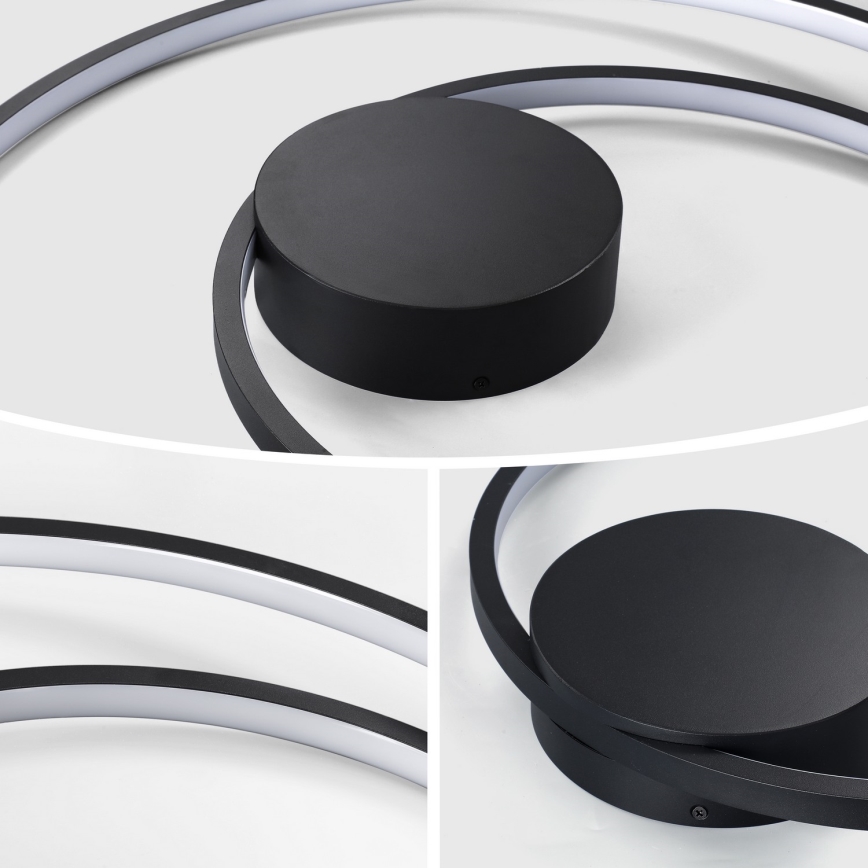 Brilagi - Dimmbare LED-Deckenleuchte TWISTER LED/48W/230V 3000-6000K Ø 50 cm schwarz + Fernbedienung