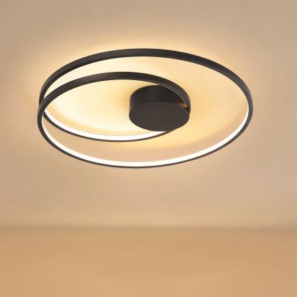 Brilagi - dimmbare LED-Deckenleuchte TWISTER LED/75W/230V 3000-6000K Durchmesser 70 cm schwarz + Fernbedienung